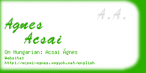 agnes acsai business card